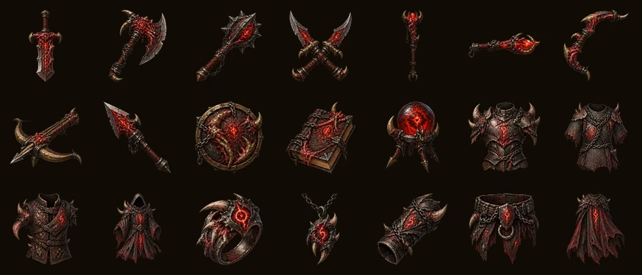 De eenentwintig stukken van de Abyssal Covenant-set